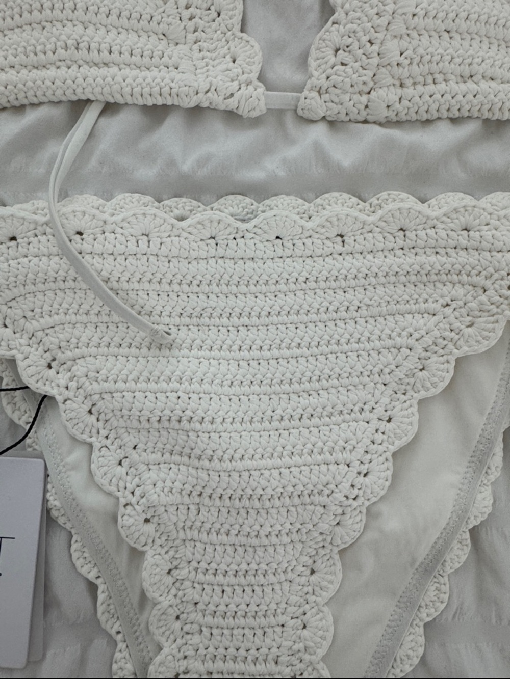 Brand New Beach Riot White Crochet 2 Piece Swim Suit - Picture 2 of 4